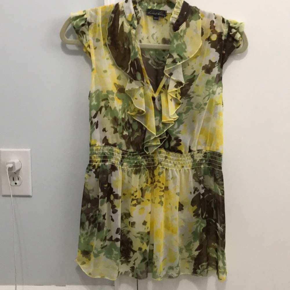 Tempted Hearts Sleeveless Ruffle Front Top